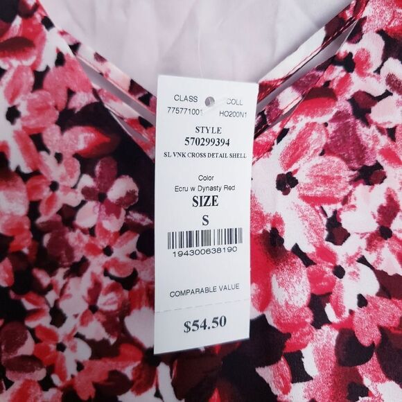 White House Black Market Printed Crisscross Double-Layer Shell - Picture 5 of 8